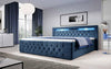 Luxuriöses Boxspringbett Gloria mit LED-Beleuchtung und Praktischem Stauraum – Samtbezug, Hoher Komfort