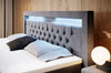Luxuriöses Boxspringbett Gloria mit LED-Beleuchtung und Praktischem Stauraum – Samtbezug, Hoher Komfort