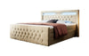 Luxuriöses Boxspringbett Gloria mit LED-Beleuchtung und Praktischem Stauraum – Samtbezug, Hoher Komfort