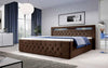 Luxuriöses Boxspringbett Gloria mit LED-Beleuchtung und Praktischem Stauraum – Samtbezug, Hoher Komfort