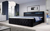 Luxuriöses Boxspringbett Gloria mit LED-Beleuchtung und Praktischem Stauraum – Samtbezug, Hoher Komfort