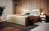 Luxuriöses Boxspringbett Gloria mit LED-Beleuchtung und Praktischem Stauraum – Samtbezug, Hoher Komfort
