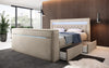 Luxuriöses Boxspringbett Jupiter: TV-Lift, RGB-Beleuchtung & Geräumiger Stauraum