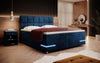 Luxuriöses Samt Boxspringbett Lea mit Integrierter LED-Beleuchtung für Optimalen Schlafkomfort