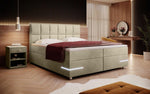 Lade das Bild in den Galerie-Viewer, Luxuriöses Samt Boxspringbett Lea mit Integrierter LED-Beleuchtung für Optimalen Schlafkomfort
