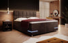 Luxuriöses Samt Boxspringbett Lea mit Integrierter LED-Beleuchtung für Optimalen Schlafkomfort