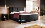 Lade das Bild in den Galerie-Viewer, Luxuriöses Samt Boxspringbett Lea mit Integrierter LED-Beleuchtung für Optimalen Schlafkomfort

