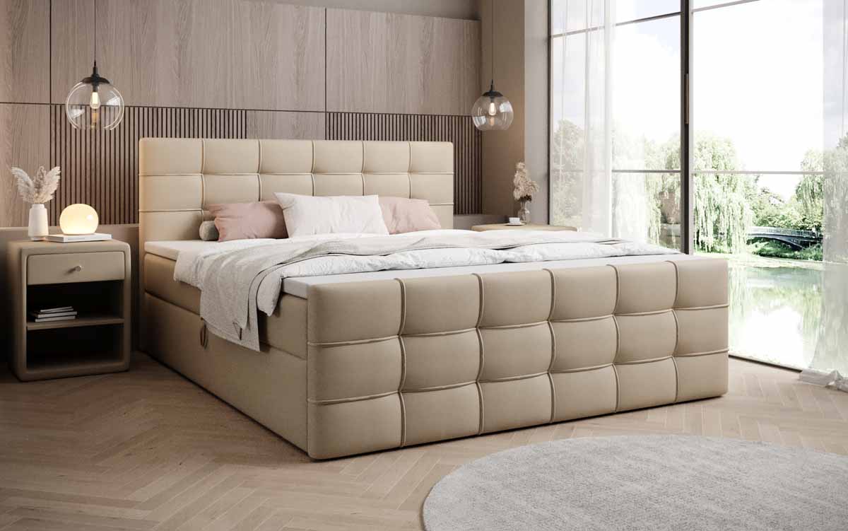 Luxuriöses Boxspringbett Luxor Kunstleder: Traumhafter Schlaf mit Cleverem Stauraum