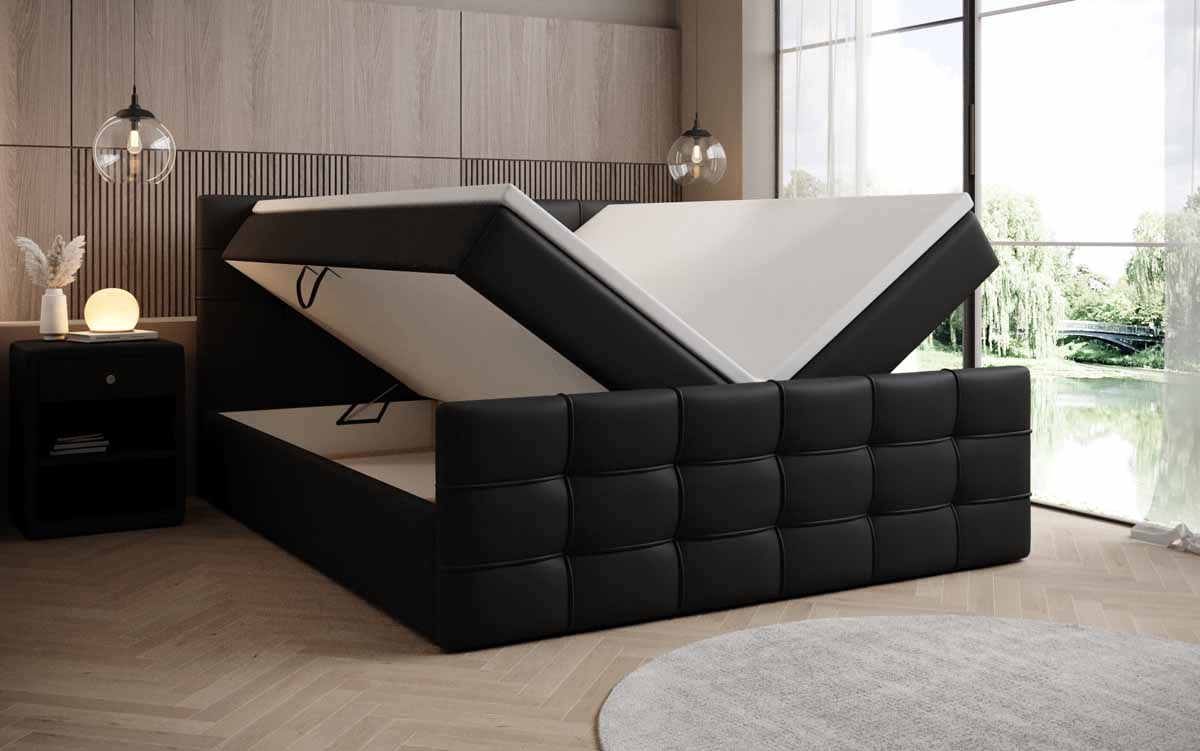 Luxuriöses Boxspringbett Luxor Kunstleder: Traumhafter Schlaf mit Cleverem Stauraum