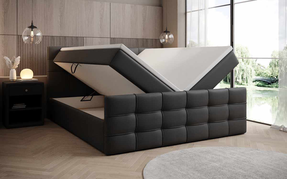 Luxuriöses Boxspringbett Luxor Kunstleder: Traumhafter Schlaf mit Cleverem Stauraum