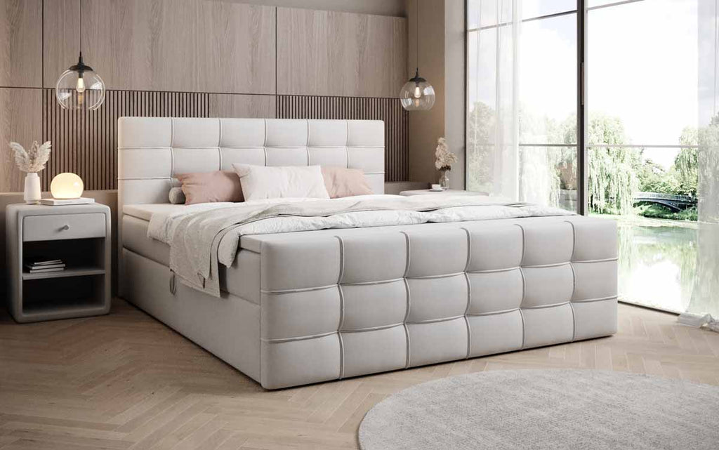 Luxuriöses Boxspringbett Luxor Kunstleder: Traumhafter Schlaf mit Cleverem Stauraum