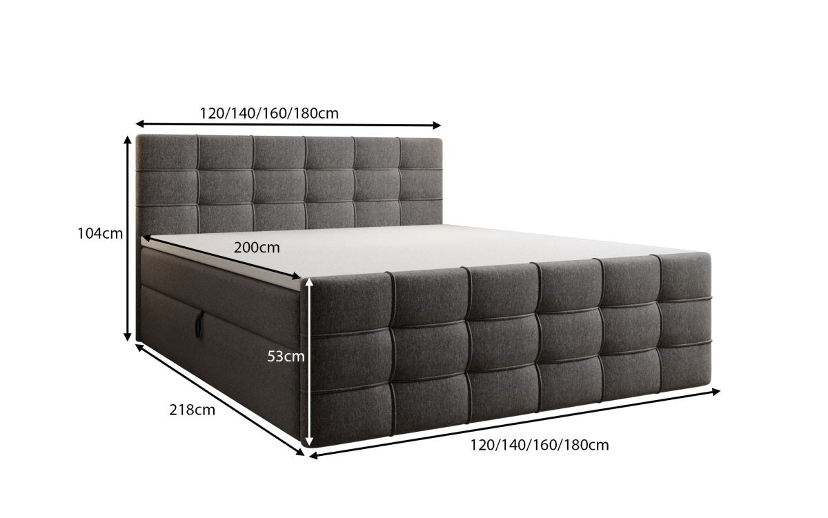 Luxuriöses Boxspringbett Luxor Kunstleder: Traumhafter Schlaf mit Cleverem Stauraum