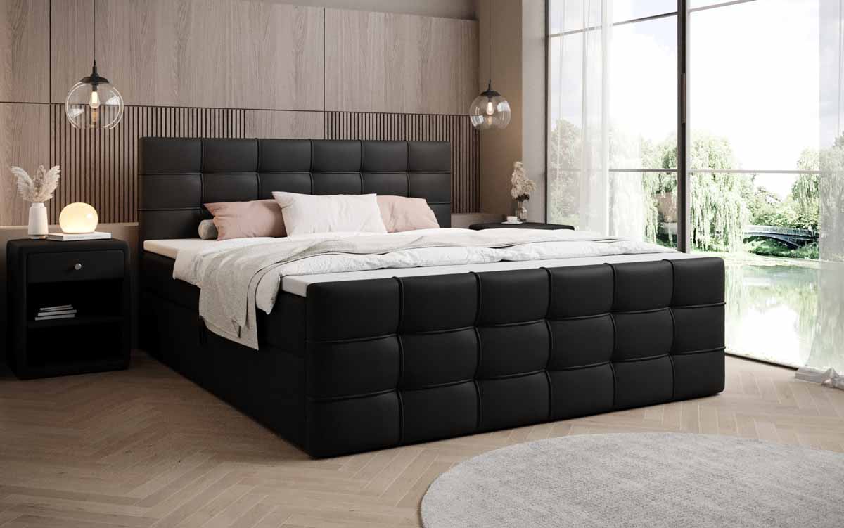 Luxuriöses Boxspringbett Luxor Kunstleder: Traumhafter Schlaf mit Cleverem Stauraum