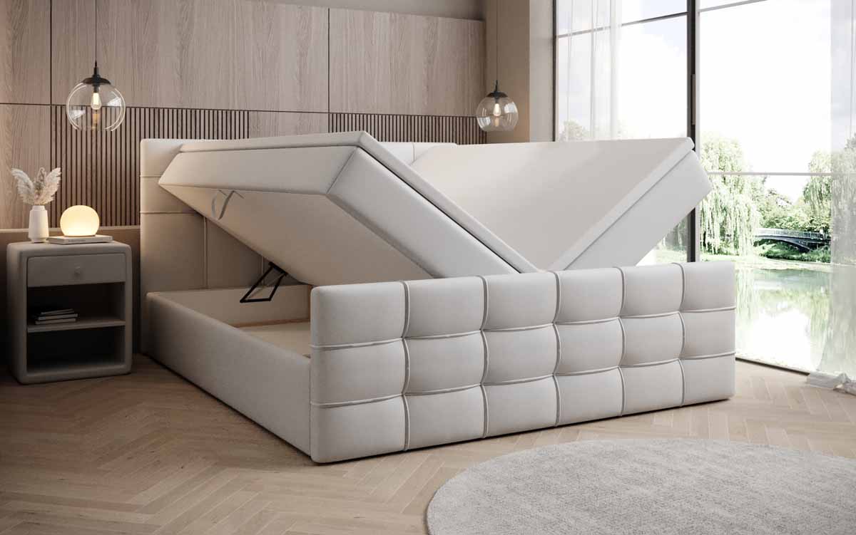Luxuriöses Boxspringbett Luxor Kunstleder: Traumhafter Schlaf mit Cleverem Stauraum