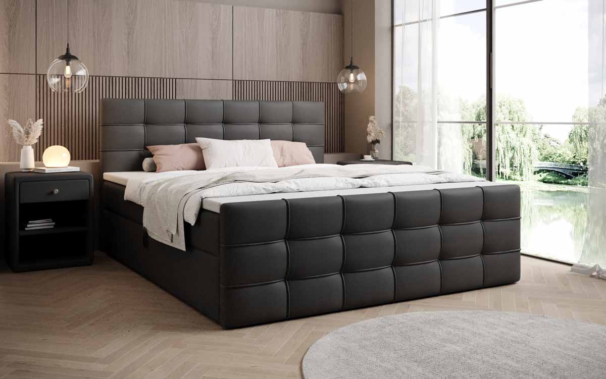 Luxuriöses Boxspringbett Luxor Kunstleder: Traumhafter Schlaf mit Cleverem Stauraum