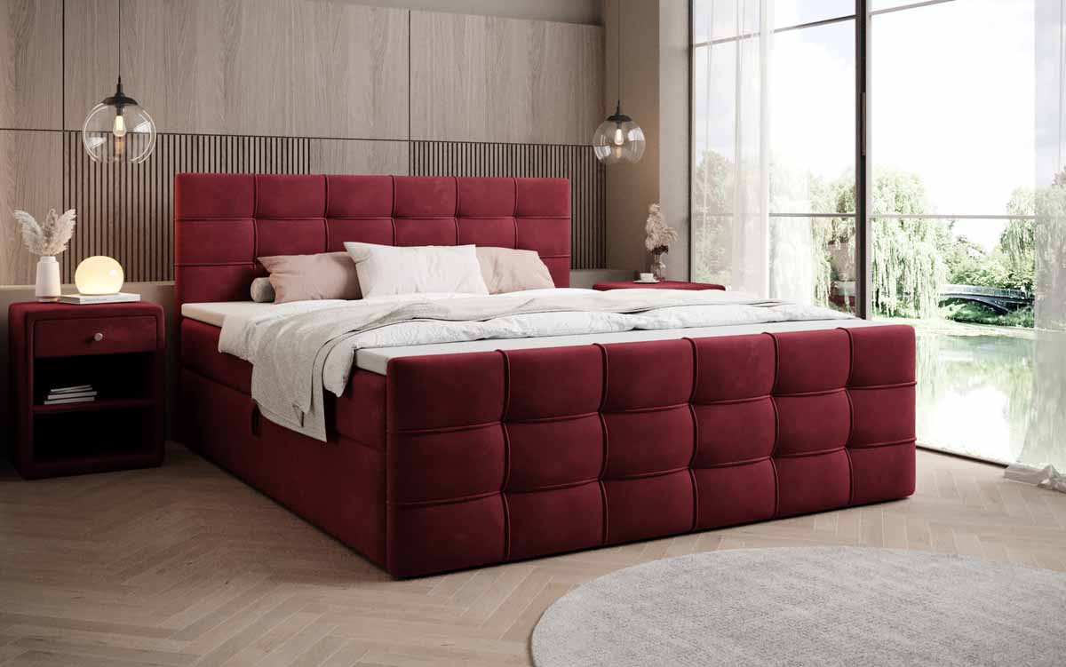 Luxor Samt Boxspringbett mit Stauraum: Elegantes Komfortbett für Erholsamen Schlaf