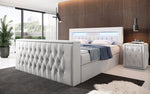 Lade das Bild in den Galerie-Viewer, Luxuriöses Boxspringbett Menzogna: TV-Lift, USB, Stauraum für modernes Schlafzimmer
