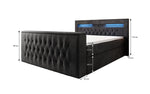 Lade das Bild in den Galerie-Viewer, Luxuriöses Boxspringbett Menzogna: TV-Lift, USB, Stauraum für modernes Schlafzimmer
