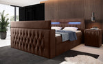 Lade das Bild in den Galerie-Viewer, Luxuriöses Boxspringbett Menzogna: TV-Lift, USB, Stauraum für modernes Schlafzimmer
