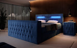 Lade das Bild in den Galerie-Viewer, Luxuriöses Boxspringbett Menzogna: TV-Lift, USB, Stauraum für modernes Schlafzimmer

