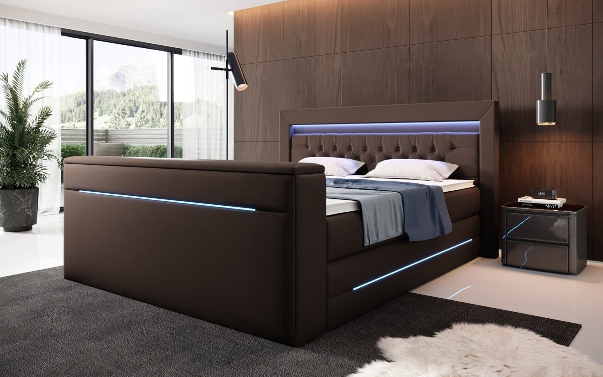 Merkur Luxus Boxspringbett mit TV-Lift, RGB-Beleuchtung und Premium-Komfort
