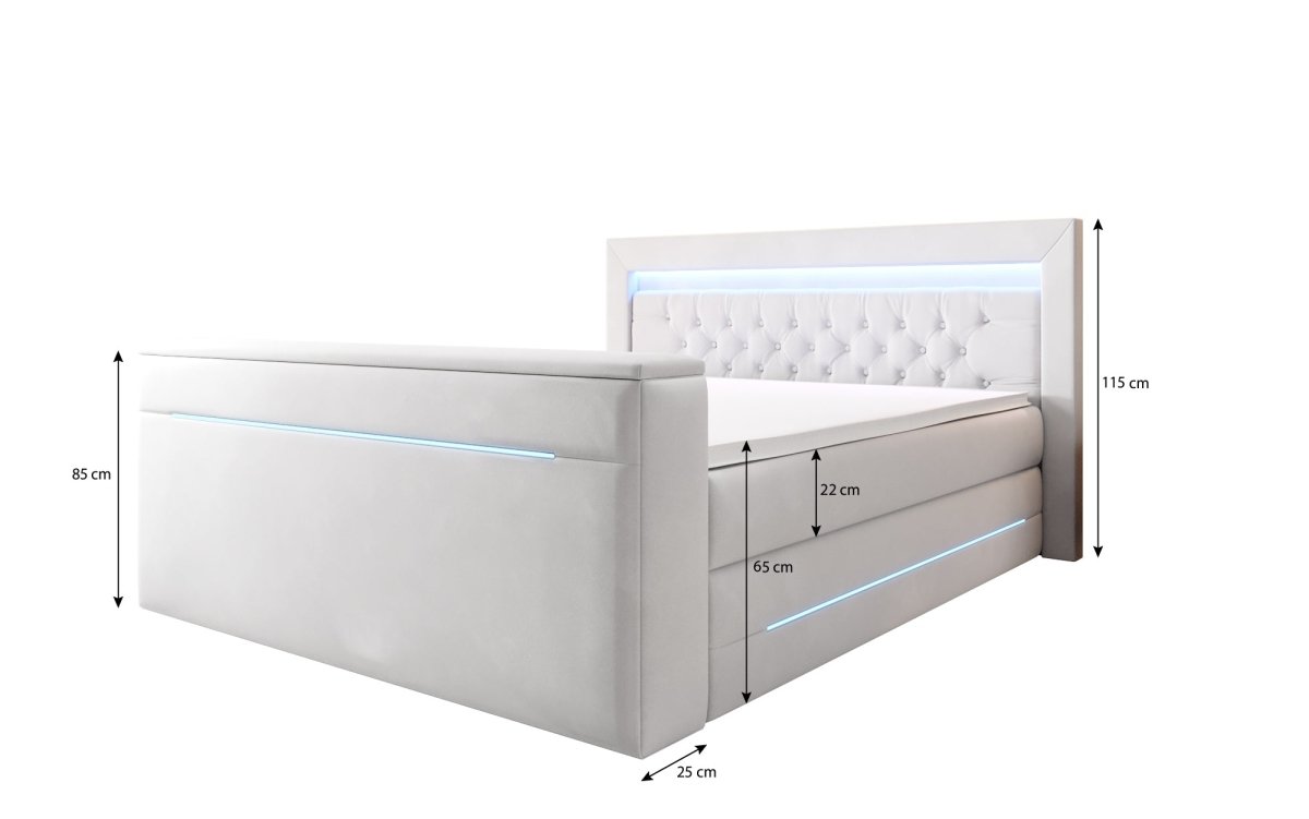 Merkur Luxus Boxspringbett mit TV-Lift, RGB-Beleuchtung und Premium-Komfort
