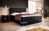 Luxuriöses Milano Boxspringbett mit LED-Beleuchtung, Kunstleder, Hohem Komfort und Modernem Design