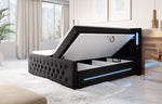 Lade das Bild in den Galerie-Viewer, Luxuriöses Boxspringbett Moonlight mit LED, USB-Anschlüssen, Stauraum und Samtbezug
