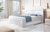 Luxuriöses Boxspringbett Moonlight mit LED, USB-Anschlüssen, Stauraum und Samtbezug