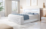 Lade das Bild in den Galerie-Viewer, Luxuriöses Boxspringbett Moonlight mit LED, USB-Anschlüssen, Stauraum und Samtbezug
