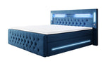 Lade das Bild in den Galerie-Viewer, Luxuriöses Boxspringbett Moonlight mit LED, USB-Anschlüssen, Stauraum und Samtbezug
