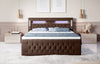 Luxuriöses Boxspringbett Moonlight mit LED, USB-Anschlüssen, Stauraum und Samtbezug
