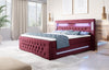 Luxuriöses Boxspringbett Moonlight mit LED, USB-Anschlüssen, Stauraum und Samtbezug