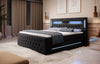 Luxuriöses Boxspringbett Moonlight mit LED, USB-Anschlüssen, Stauraum und Samtbezug
