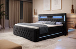 Lade das Bild in den Galerie-Viewer, Luxuriöses Boxspringbett Moonlight mit LED, USB-Anschlüssen, Stauraum und Samtbezug
