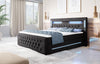 Luxuriöses Boxspringbett Moonlight mit LED, USB-Anschlüssen, Stauraum und Samtbezug