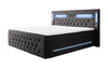 Luxuriöses Boxspringbett Moonlight mit LED, USB-Anschlüssen, Stauraum und Samtbezug