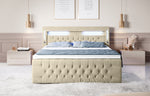 Lade das Bild in den Galerie-Viewer, Luxuriöses Boxspringbett Moonlight mit LED, USB-Anschlüssen, Stauraum und Samtbezug
