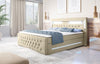 Luxuriöses Boxspringbett Moonlight mit LED, USB-Anschlüssen, Stauraum und Samtbezug