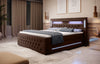 Luxuriöses Boxspringbett Moonlight mit LED, USB-Anschlüssen, Stauraum und Samtbezug
