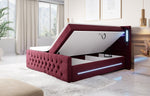 Lade das Bild in den Galerie-Viewer, Luxuriöses Boxspringbett Moonlight mit LED, USB-Anschlüssen, Stauraum und Samtbezug
