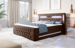Lade das Bild in den Galerie-Viewer, Luxuriöses Boxspringbett Moonlight mit LED, USB-Anschlüssen, Stauraum und Samtbezug
