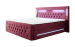 Lade das Bild in den Galerie-Viewer, Luxuriöses Boxspringbett Moonlight mit LED, USB-Anschlüssen, Stauraum und Samtbezug
