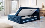 Lade das Bild in den Galerie-Viewer, Luxuriöses Boxspringbett Moonlight mit LED, USB-Anschlüssen, Stauraum und Samtbezug
