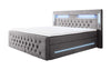 Luxuriöses Boxspringbett Moonlight mit LED, USB-Anschlüssen, Stauraum und Samtbezug