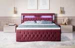 Lade das Bild in den Galerie-Viewer, Luxuriöses Boxspringbett Moonlight mit LED, USB-Anschlüssen, Stauraum und Samtbezug
