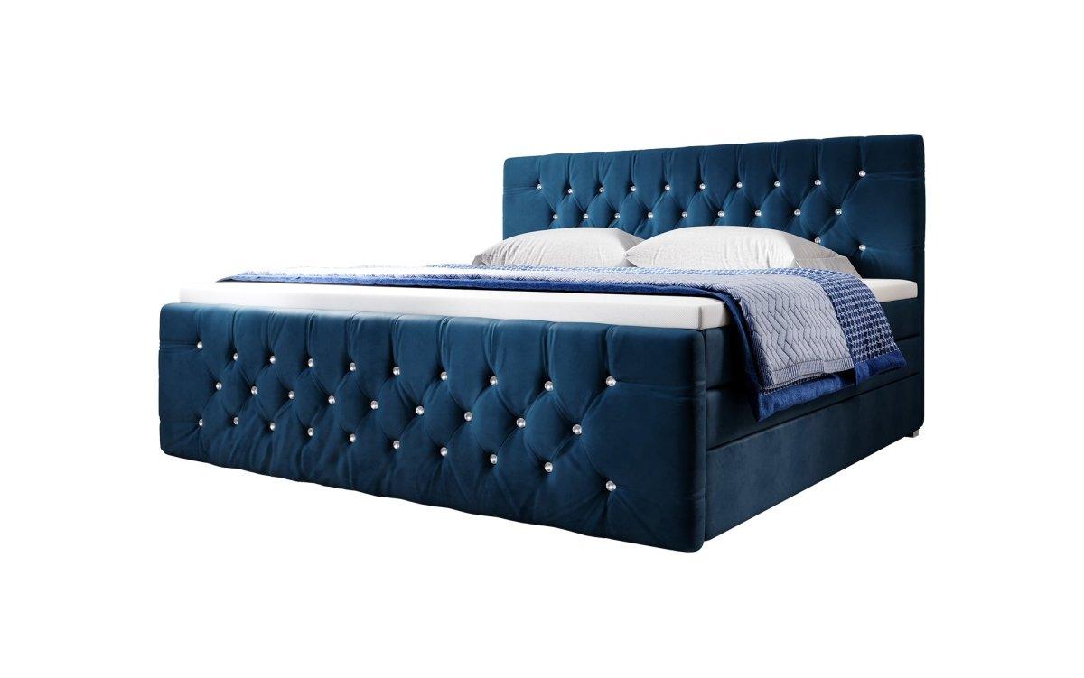 Luxuriöses Boxspringbett Nobile mit Strass, Stauraum und Optimalem Schlafkomfort