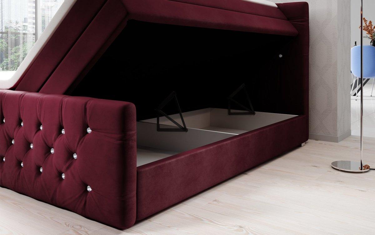 Luxuriöses Boxspringbett Nobile mit Strass, Stauraum und Optimalem Schlafkomfort