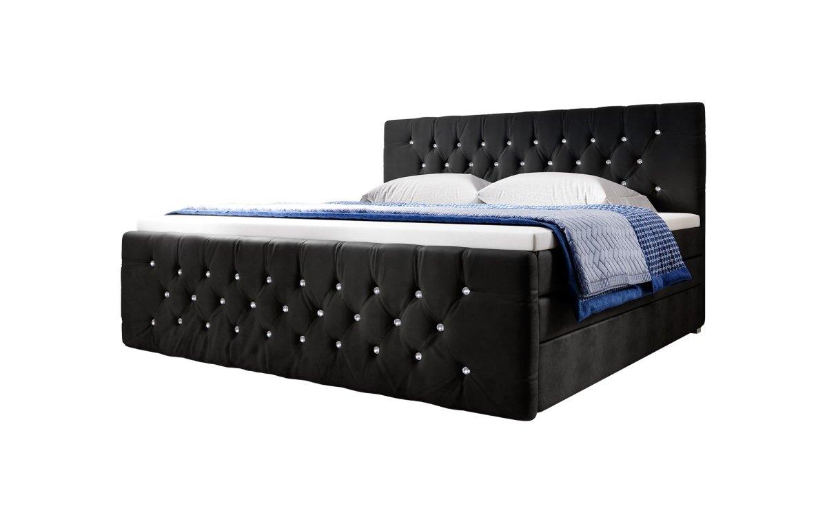 Luxuriöses Boxspringbett Nobile mit Strass, Stauraum und Optimalem Schlafkomfort