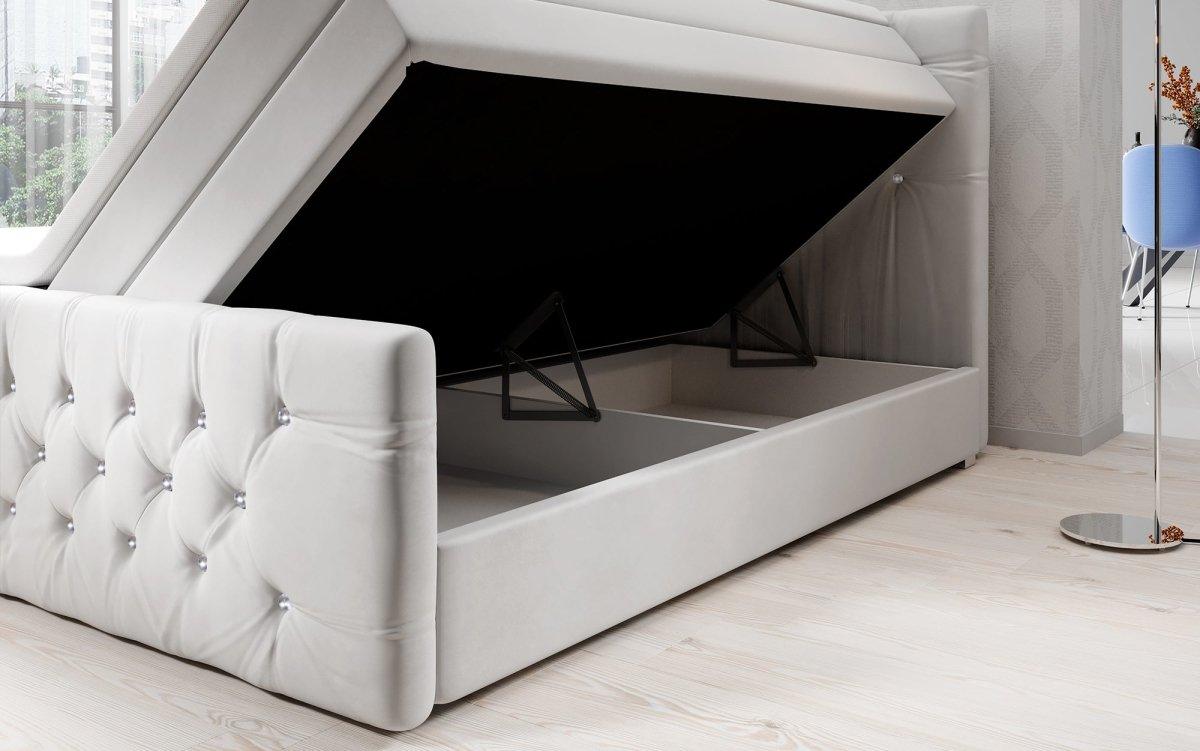 Luxuriöses Boxspringbett Nobile mit Strass, Stauraum und Optimalem Schlafkomfort